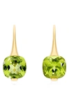 House Of Frosted Peridot Drop Earrings In Gold