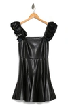ALICE AND OLIVIA GINNY FAUX LEATHER MINIDRESS