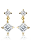 HOUSE OF FROSTED WHITE TOPAZ DOUBLE DROP EARRINGS