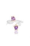 House Of Frosted Silver 1.00 Ct. Tw. Amethyst Enamel Mariah Ring In White