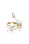HOUSE OF FROSTED WHITE TOPAZ VINE RING