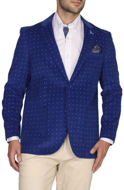 Tailorbyrd Modern Fit Dot Print Corduroy Sport Coat In Royal