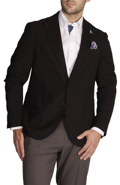 Tailorbyrd Solid Textured Sport Coat In Black
