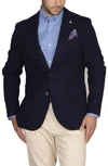 Tailorbyrd Solid Textured Sport Coat In Navy