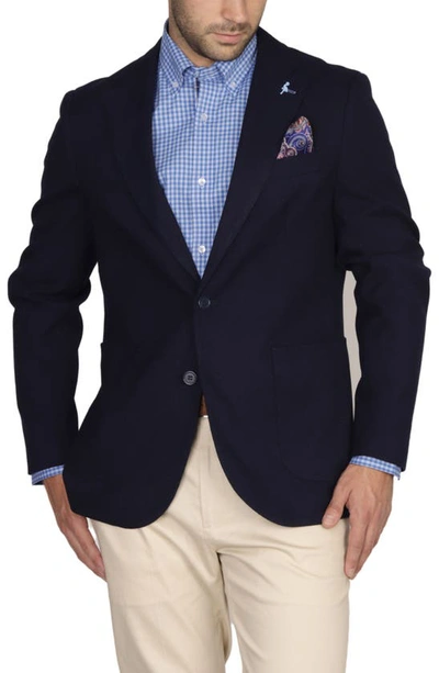 Tailorbyrd Solid Textured Sport Coat In Navy