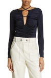 VERONICA BEARD VERONICA BEARD ROQUE RUCHED TIE BACK TOP