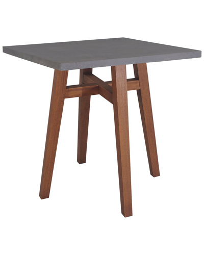 Outdoor Interiors 34in Dia. Eucalyptus Counter Height Table In Brown
