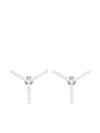 Y/project Mini Y Earrings Decorated With Fake Pearls In Metallic