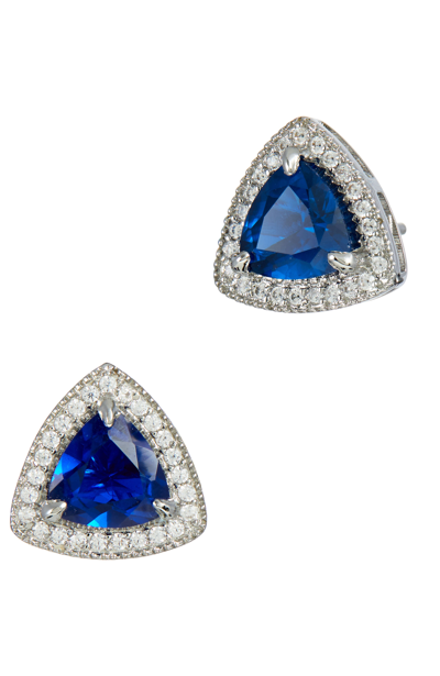 Savvy Cie Jewels Gem Trillion Earrings In Blue