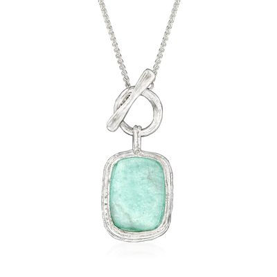 Ross-simons Roman Glass Toggle Necklace In Sterling Silver In Multi