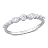 Mimi & Max 1/2ct Dew Created Moissanite Semi-eternity Ring In Sterling Silver In Silver