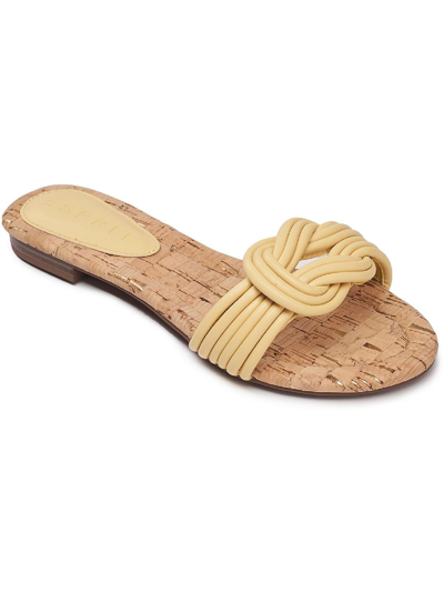 Esprit Katelyn Womens Low Block Heel Slipper Slide Sandals In Yellow