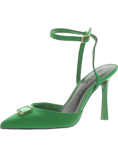 Inc Victoria Womens Embellished Pointed Toe Ankle Strap In Green