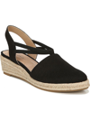 Lifestride Katrina 2 Womens Cushioned Footbed Canvas Wedge Sandals In Black