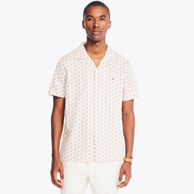 Nautica Mens Sustainably Crafted Printed Linen Short-sleeve Shirt In Multi