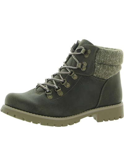 Cliffs By White Mountain Pathfield Womens Knit Lace-up Ankle Boots In Green