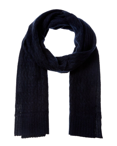 Forte Cashmere Basic Cable Cashmere Scarf In Blue