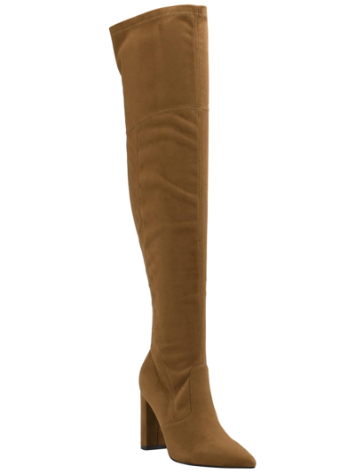 Marc Fisher Womens Faux Suede Tall Over-the-knee Boots In Brown
