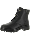 Ralph Lauren Carlee Womens Lugged Sole Ankle Combat & Lace-up Boots In Black