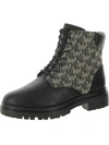 Ralph Lauren Carlee Womens Suede Shearling Combat & Lace-up Boots In Multi