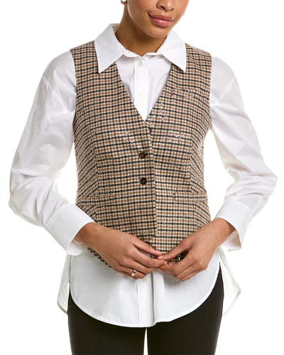 Brunello Cucinelli Wool & Cashmere-blend Shirt In Beige