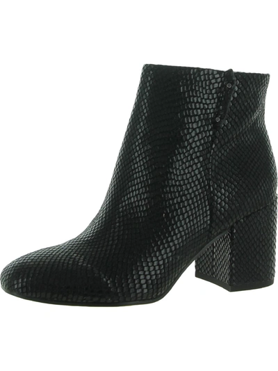 Franco Sarto Tenton Womens Snake Print Dress Ankle Boots In Black