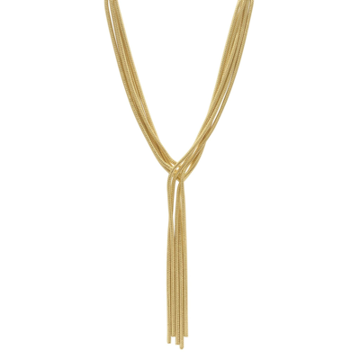 Adornia Multi Strand Textured Chain Necklace Gold