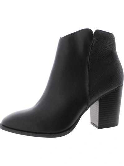 Sun + Stone Graceyy Womens Faux Leather Block Heel Ankle Boots In Black