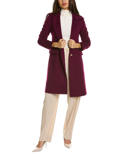 Fleurette Wool Coat In Purple