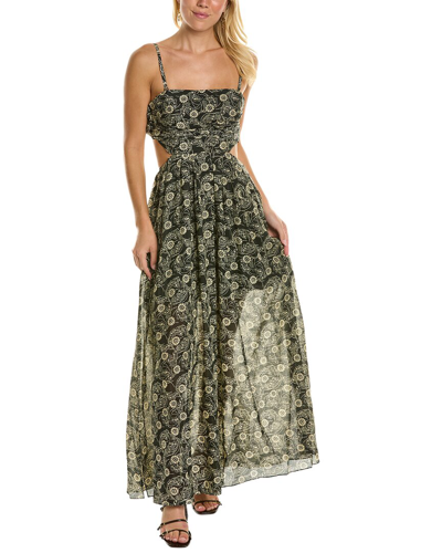 Rebecca Taylor Whisper Silk-blend Maxi Dress In Green