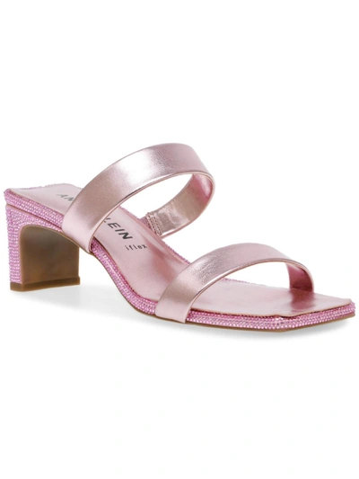 Anne Klein Jaimie Womens Embellished Slip-on Mules In Pink
