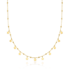 Ross-simons Italian 18kt Yellow Gold Bead And Star Station Necklace In Multi