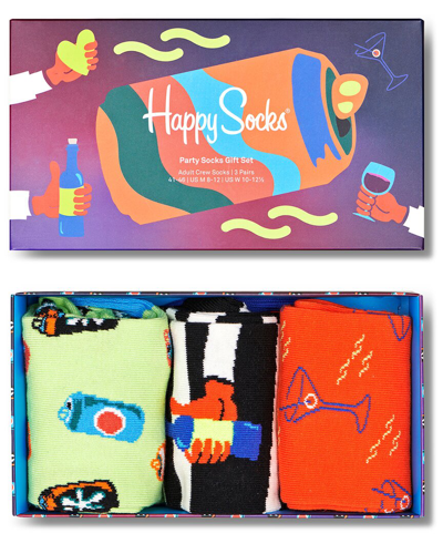 Happy Socks 3pk Party Gift Set In Multi