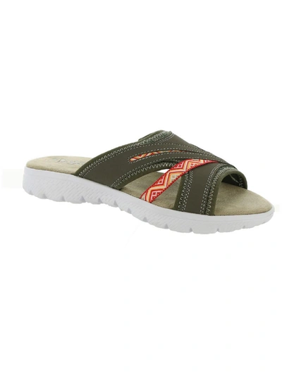 Array Guava Womens Faux Leather Slip-on Sport Sandals In Grey