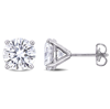 Mimi & Max 4ct Dew Created Moissanite Solitaire Stud Earrings In 14k White Gold In Silver