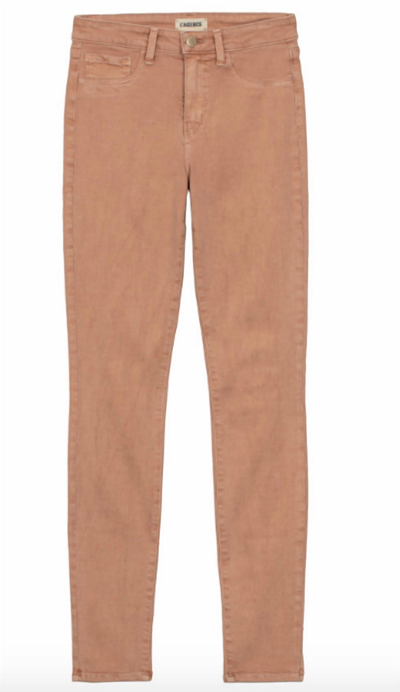 L Agence Marguerite H/r Skinny In Terracotta In Brown