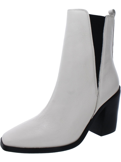 Marc Fisher Ltd Kristie Womens Leather Block Heel Mid-calf Boots In White