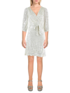 DKNY PETITES WOMENS FAUX WRAP MINI COCKTAIL AND PARTY DRESS