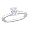 Mimi & Max 1ct Dew Oval Created Moissanite Solitaire Engagement Ring In Sterling Silver In Silver