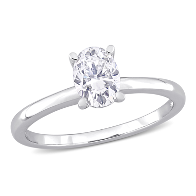 Mimi & Max 1ct Dew Oval Created Moissanite Solitaire Engagement Ring In Sterling Silver