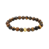 ADORNIA MEN'S WATER RESISTANT TIGER'S EYE BEAD STRETCH BRACELET