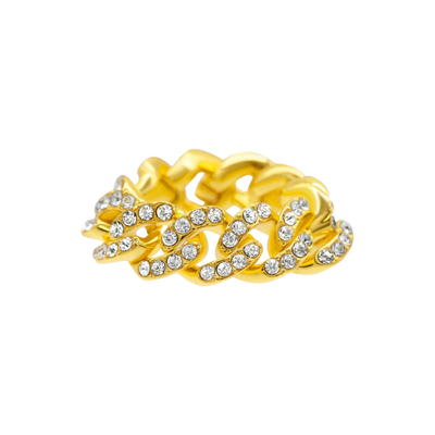 Adornia Curb Chain Flexible Ring Gold In Silver