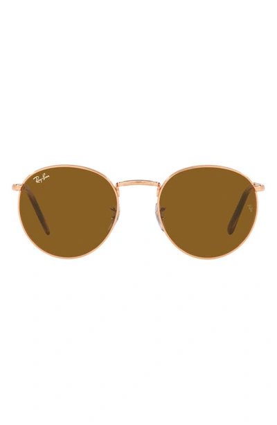 Ray Ban New Round 50mm Phantos Sunglasses In Rose Gold