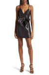 Ramy Brook Ana Shimmer Bow Belt Minidress In Zink Metallic Suiting