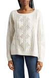 Ramy Brook Lucille Rhinestone Sweater In Ivory Combo