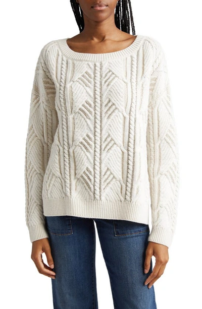 Ramy Brook Lucille Rhinestone Sweater In Ivory Combo