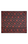 Alexander Mcqueen Skull-print Silk Scarf In 1042 Black/ Welsh Red