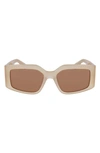 Ferragamo Classic Logo 54mm Modified Rectangular Sunglasses In Tan/brown Solid