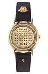 VERSACE NEW GENERATION LEATHER STRAP WATCH, 36MM