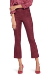 Nydj Pull-on Ankle Slim Bootcut Faux Suede Pants In Dark Cherry